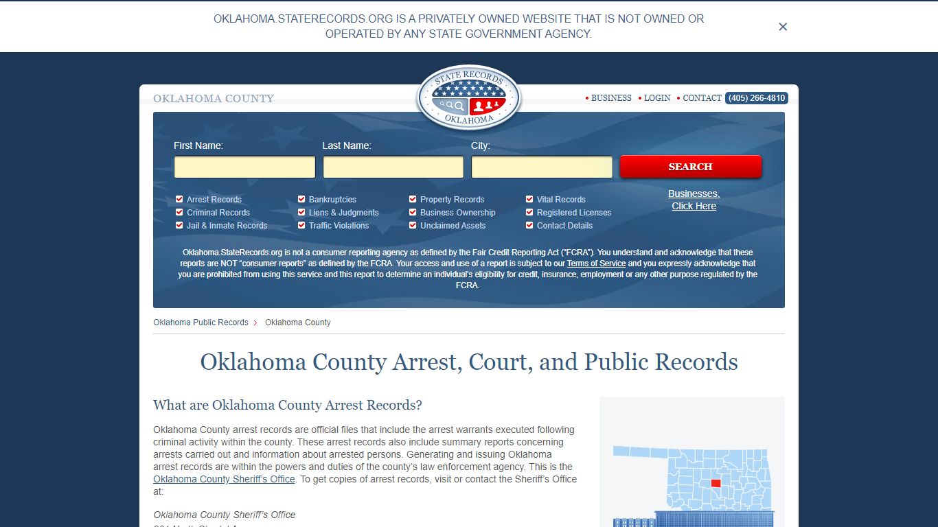 Oklahoma County Arrest, Court, and Public Records